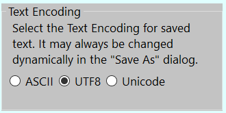 SP Zen Editor’s Text encoding options